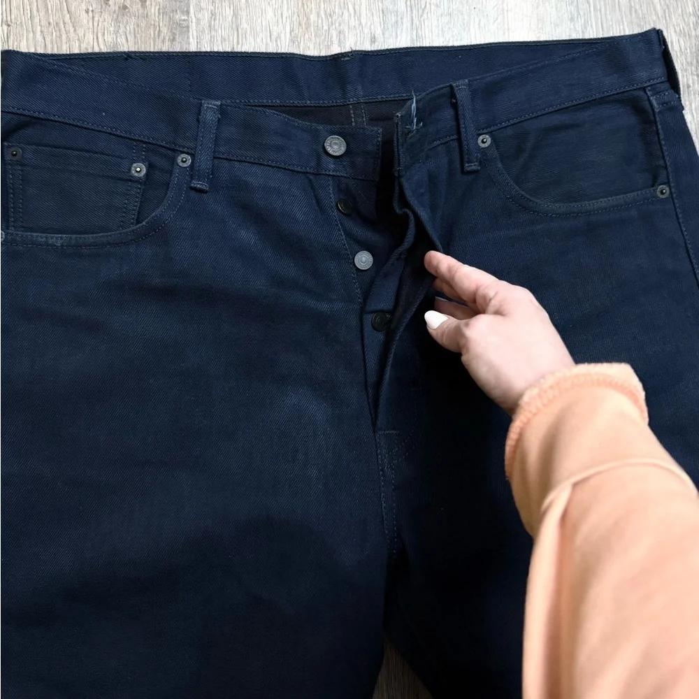 Levi’s 501XX • Dark Wash Straight Leg Button Fly Jeans